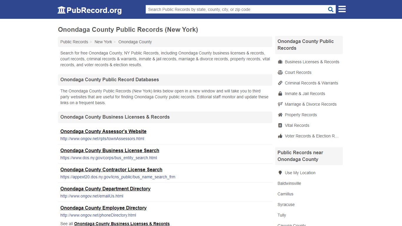 Onondaga County Public Records (New York) - pubrecord.org